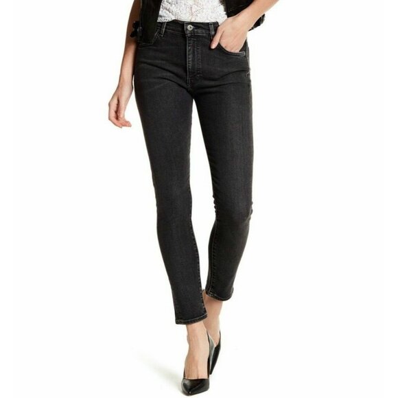 Levis Twig High Slim Gray Denim Ankle Crop High Waist Jeans Womens 29x27 $198 - Picture 1 of 7